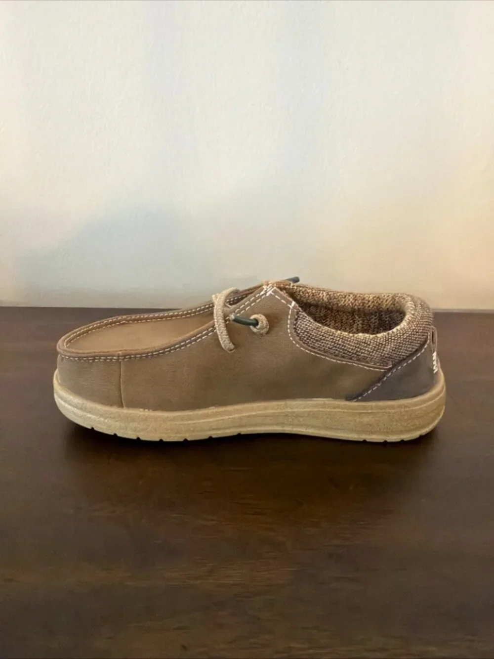 Hey Dude Paul Youth Classic Tan Kids Slip On Shoes Size C12 Excellent